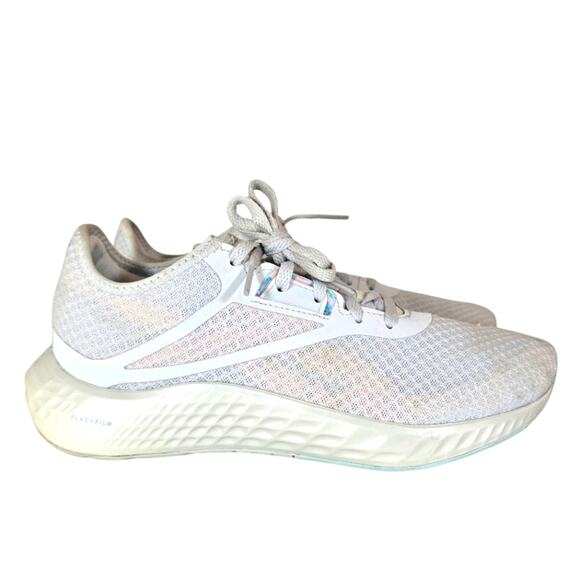 L Reebok Women's Flashfilm 3.0 Running Shoe Cold Grey/Glass Blue/White Size 6.5 - Picture 1 of 10